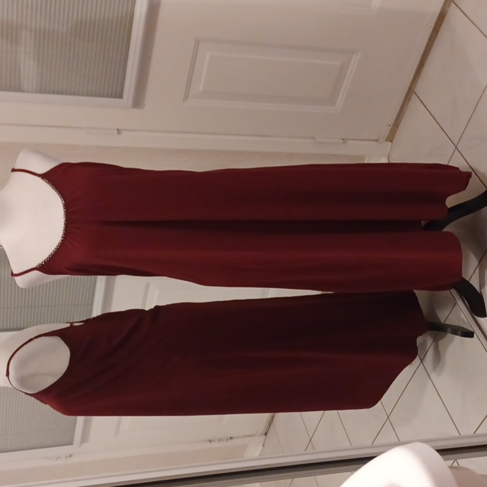 2/$50 Burgundy Bejewelled Dress - Size Small
